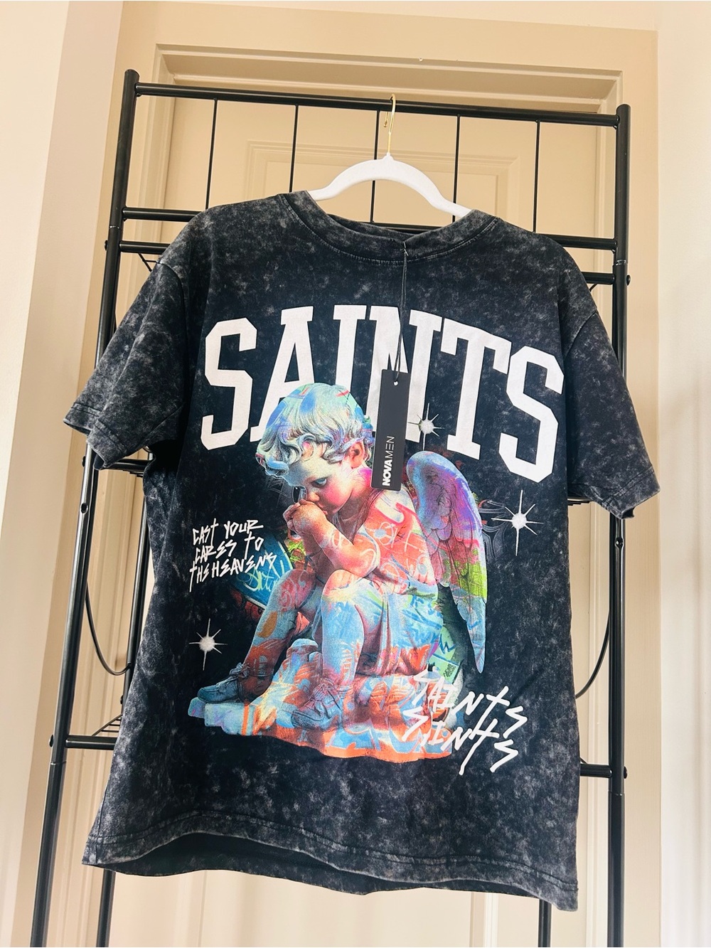 Black Graphic Angel Men’s T from men’s collection Fashion Nova